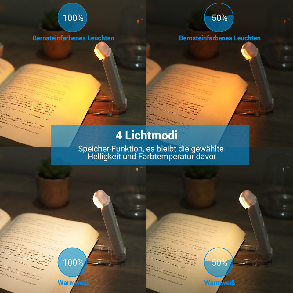 FlexiLight Pro - USB Leselampe mit einstellbaren Modi und geräuschlosem Design