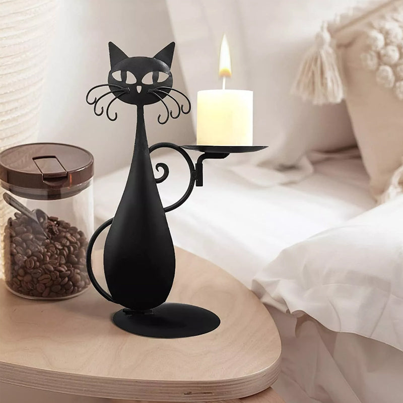 Black Cat Kerzenständer