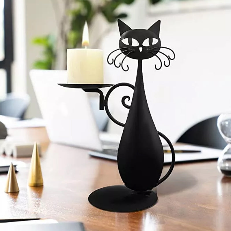 Black Cat Kerzenständer