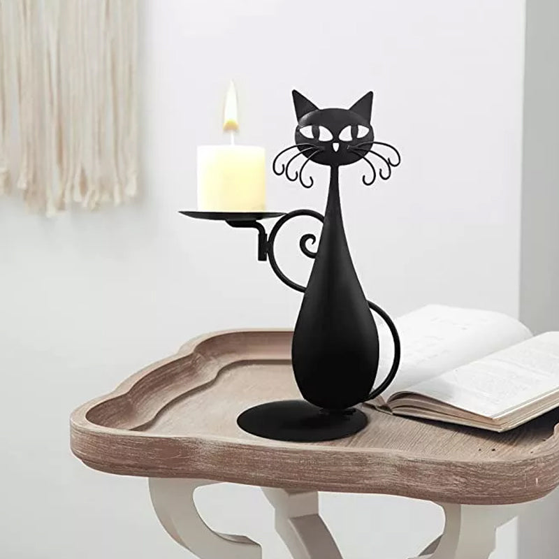 Black Cat Kerzenständer