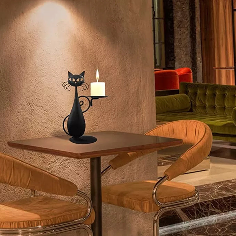 Black Cat Kerzenständer