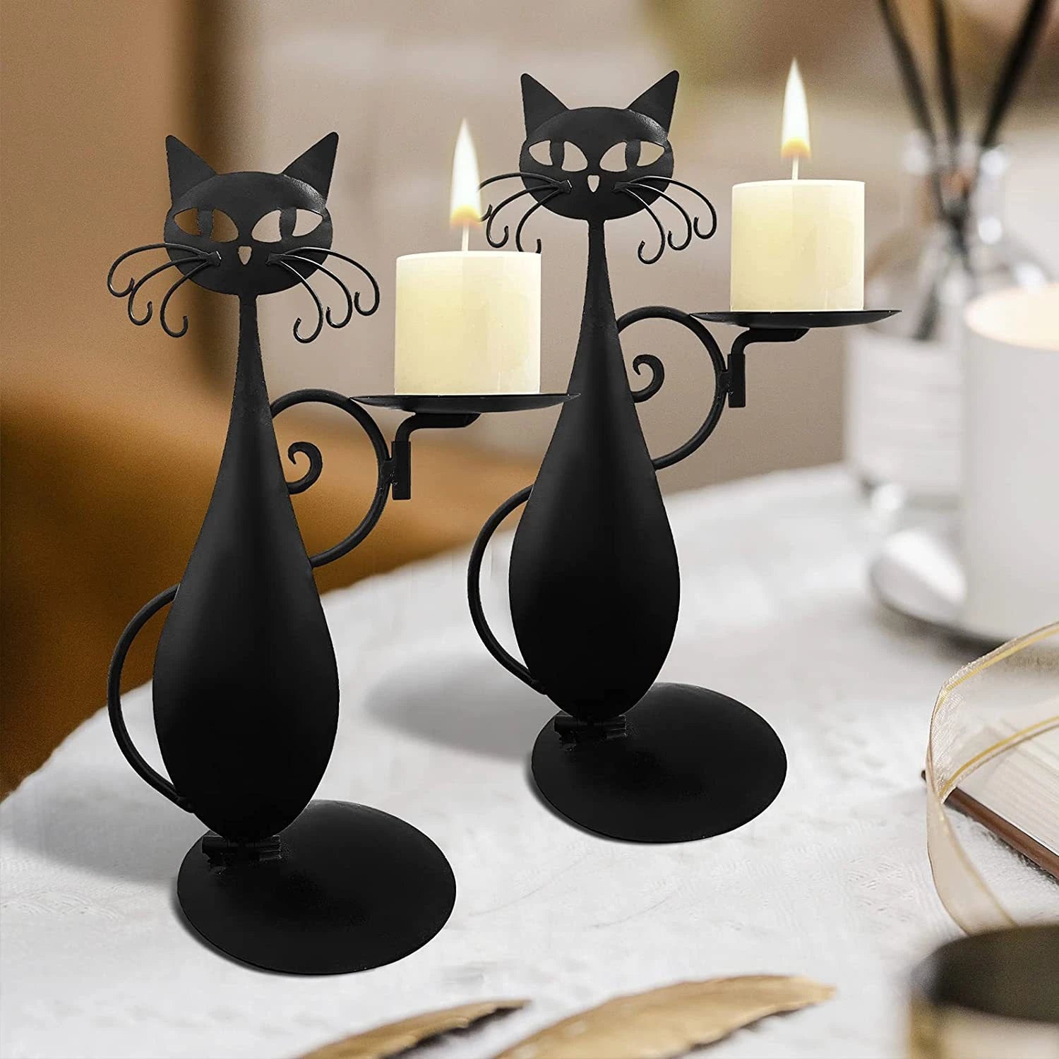 Black Cat Kerzenständer