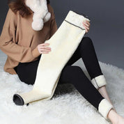 Shimaki : Super weiche Winter-Leggings aus Lammfellimitat : Stretch/Thermohose