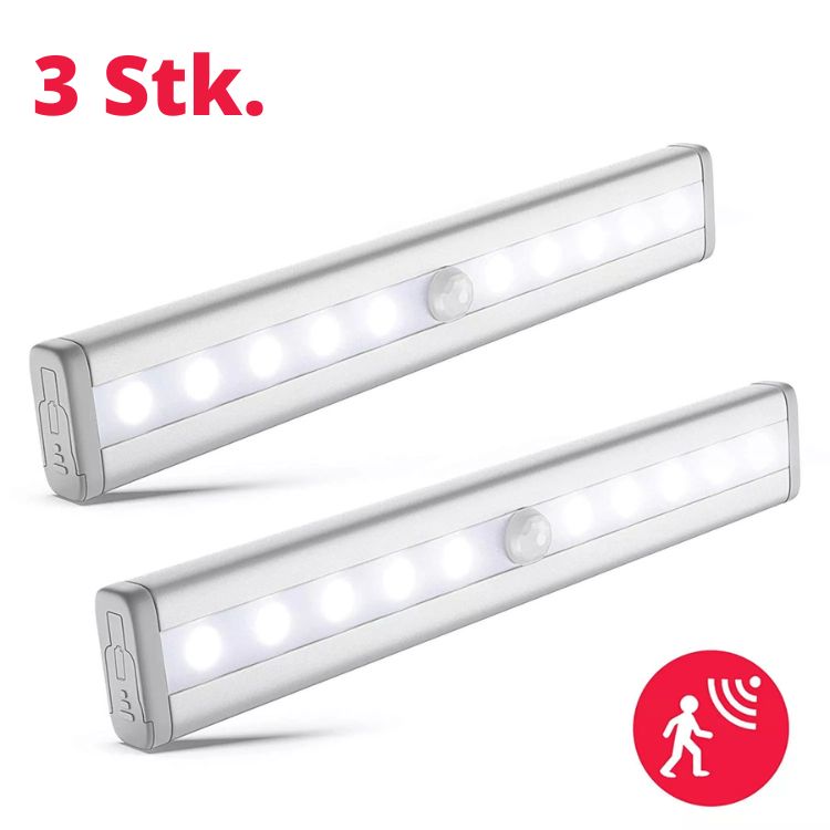 Schrankleuchten mit Bewegungsmelder, Wiederaufladbar LED Licht für Regale, Schränke 3 Stück