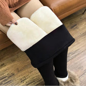 Shimaki : Super weiche Winter-Leggings aus Lammfellimitat : Stretch/Thermohose
