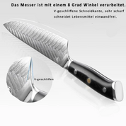 Damast Küchenmesser Set - Handgeschmiedetes Kochmesser