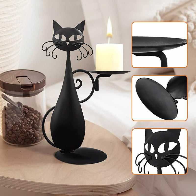 Black Cat Kerzenständer