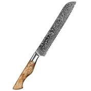 Asiatisches Messer Aus Damaststahl - Hideaki Japanische Premium Damast Messerset. Brot Messer
