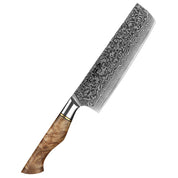 Asiatisches Messer Aus Damaststahl - Hideaki Japanische Premium Damast Messerset. Nakiri Messer
