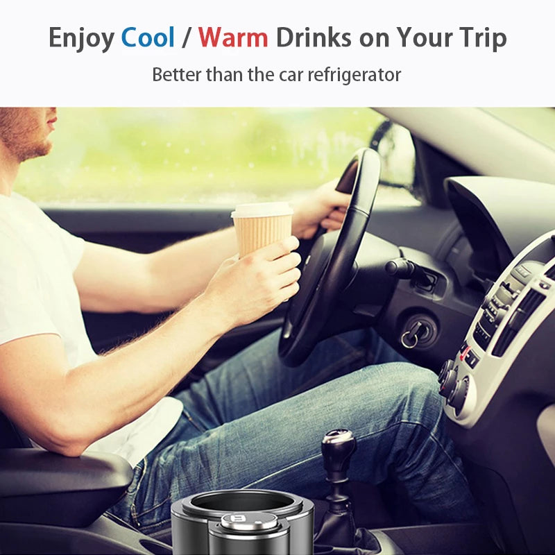 12V Wärmekühler Smart Cooling & Heizung Auto Tasse 2-in-1 Temperaturanzeige  Getränkehalter für Wasser Kaffee Getränk Auto Zubehör - Getränkehalter
