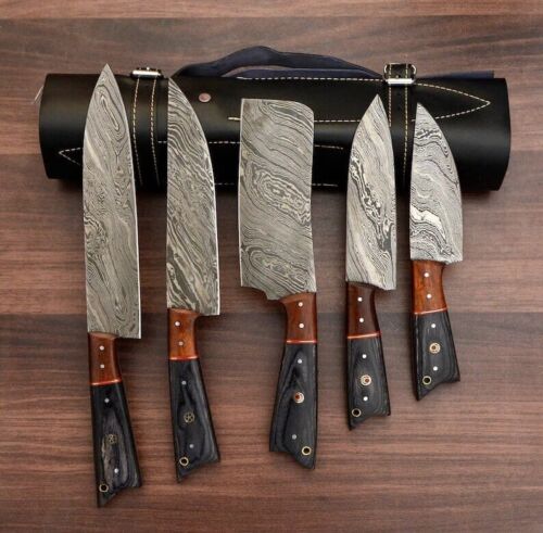 Kenji- Handgefertigtes Damaststahl-Kochmesser-Set