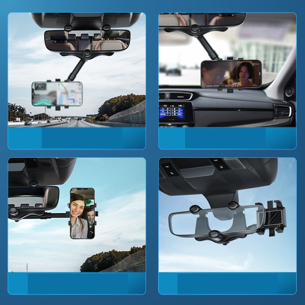 Auto Rückspiegel Handyhalter, 360° drehbarer Handyhalter, multifunktionaler  Handyhalter, stoßfest, für Smartphone, für GPS-Fahrrekorder