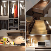 Schrankleuchten mit Bewegungsmelder, Wiederaufladbar LED Licht für Regale, Schränke