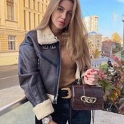 Zeza Teddy Lederjacke