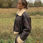 Zeza Teddy Lederjacke