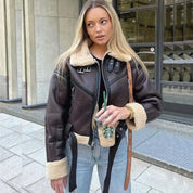 Zeza Teddy Lederjacke