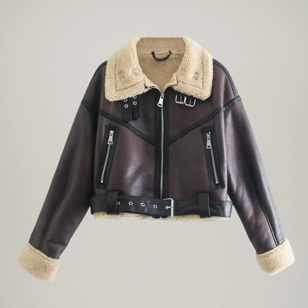 Zeza Teddy Lederjacke